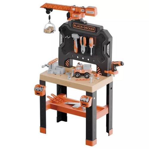 Masa de lucru Black and Decker cu macara, Smoby 1 Masa de lucru Black and Decker cu macara, Smoby