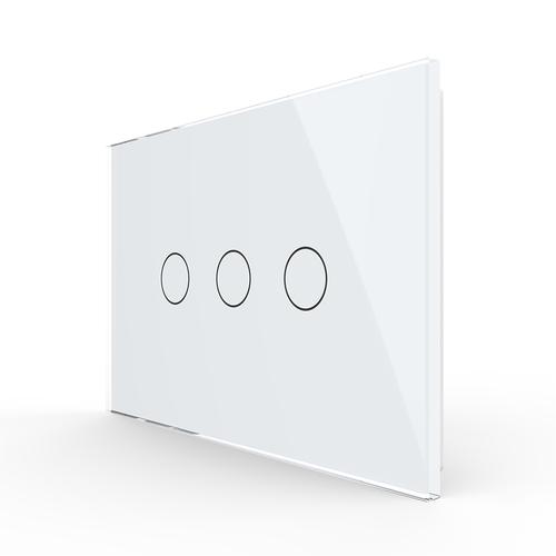 Panou intrerupator triplu cu touch Livolo din sticla, standard Italian – Serie noua (Alb) 1 Panou intrerupator triplu cu touch Livolo din sticla, standard Italian – Serie noua (Alb)