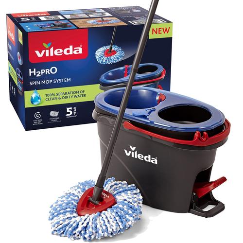 Set mop rotativ Vileda H2prO 178332, 6 l (Gri/Albastru) 1 Set mop rotativ Vileda H2prO 178332, 6 l (Gri/Albastru)