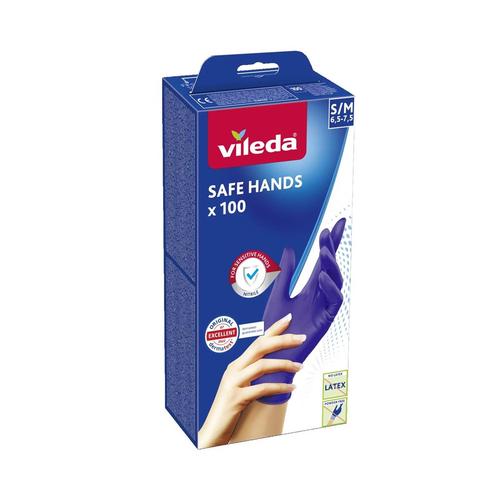 Manusi de lucru Vileda Safe Hands, S/M, 100 bucati