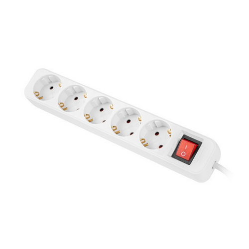 Prelungitor Lanberg PS1-05F-0300-W, 5 x Schuko, 3 m (Alb)