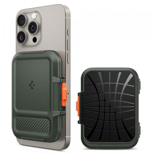 Portofel Magsafe, Spigen, Lock Fit, Verde