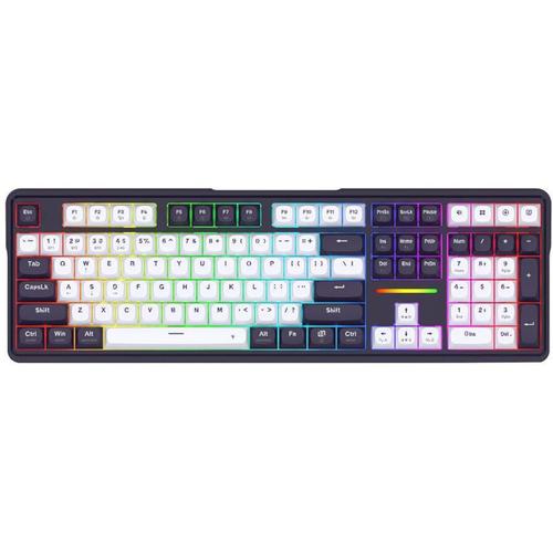 Tastatura Gaming Redragon Antonium Pro, iluminare RGB, Wired, Wireless 2.4Ghz, Bluetooth (Negru/Alb)