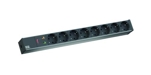 PDU Bachmann IT BM-333.534, 8 x prize Schuko, protectie supratensiune, cablu 2m, Aluminiu