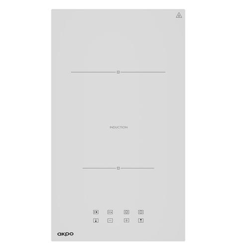 Plita incorporabila Akpo Pia 6802, Inductie, 2 zone de gatit, Functie Boost, 3600 W, 30 cm (Alb)