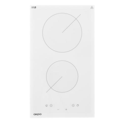 Plita incorporabila AKPO PKA 30 830/2, Vitroceramica, 2 zone de gatit, 1800 W, Control Touch, 30 cm (Alb)