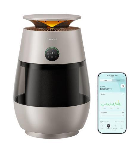 Purificator de aer Dreame Smart Home Pet AP10 CVF61A, Colectare 360, Display intuitiv, 4 moduri smart (Argintiu)