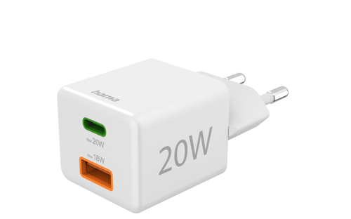 Incarcator Hama 201991, 1x USB-C, 1x USB-A, PD, 20 W (Alb)