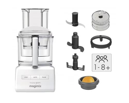 Robot multifunctional Magimix CS5200XL, 1100W, Motor profesional cu 30 ani garantie, 3 boluri (3.6L/2.6L/1.2L), Viteza automata (Alb)