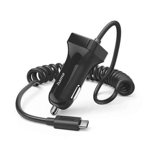 Incarcator auto Hama Connection, USB Type-C, 12W, 1 m (Negru)