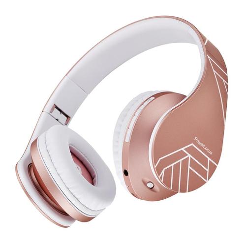 Casti Stereo Wireless PowerLocus P2, Bluetooth (Roz/Auriu) 1 Casti Stereo Wireless PowerLocus P2, Bluetooth (Roz/Auriu)