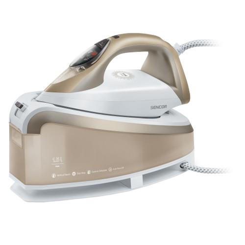 Statie de calcat Sencor SSI0810VT, 2400 W, Debit de abur continuu 130 g/min, 5.5 bar, Jet de abur 395 g/min (Alb/Auriu)