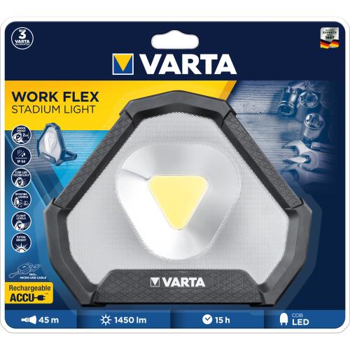 Lanterna LED de lucru Varta Work Flex Stadium Light, reincarcabila, 1450 lm, IP54, USB 1 Lanterna LED de lucru Varta Work Flex Stadium Light, reincarcabila, 1450 lm, IP54, USB