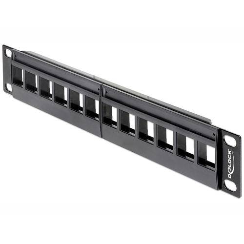 Rama pentru panou de conexiuni , Digitus , 12 porturi 1U, 10 ” , negru 1 Rama pentru panou de conexiuni , Digitus , 12 porturi 1U, 10 ” , negru