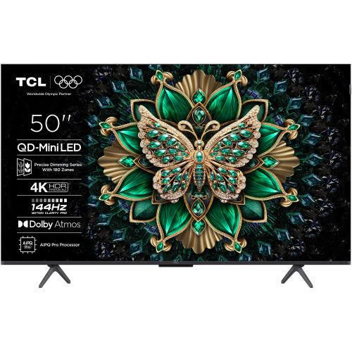 Televizor QLED MiniLed TCL 127 cm (50inch) 50C6K, Ultra HD 4K, Smart TV, WiFi, CI+