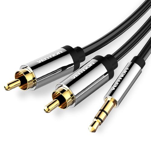 Cablu audio jack rca tata-tata, jack Stereo 3.5mm tata, metalizat, 2 metri, Vention 1 Cablu audio jack rca tata-tata, jack Stereo 3.5mm tata, metalizat, 2 metri, Vention