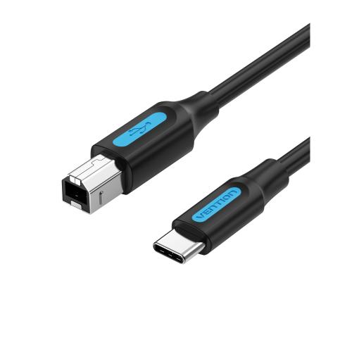 Cablu pentru Imprimanta, Vention, USB-C la USB, 1m, Negru 1 Cablu pentru Imprimanta, Vention, USB-C la USB, 1m, Negru