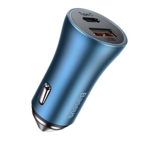 Incarcator auto Baseus CCJD-03 Golden, 1 x USB, 1 x USB-C, Quick Charge 3.0, Power Delivery 40W (Albastru) 1 Incarcator auto Baseus CCJD-03 Golden, 1 x USB, 1 x USB-C, Quick Charge 3.0, Power Delivery 40W (Albastru)