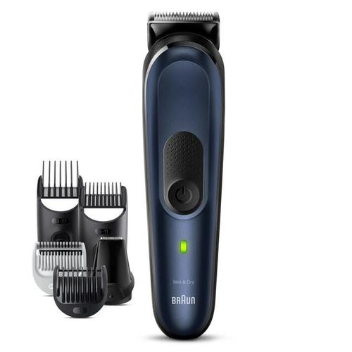 Aparat de ras electric Braun MGK7410, wireless, autonomie 100 min, 10 accesorii (Albastru) 1 Aparat de ras electric Braun MGK7410, wireless, autonomie 100 min, 10 accesorii (Albastru)