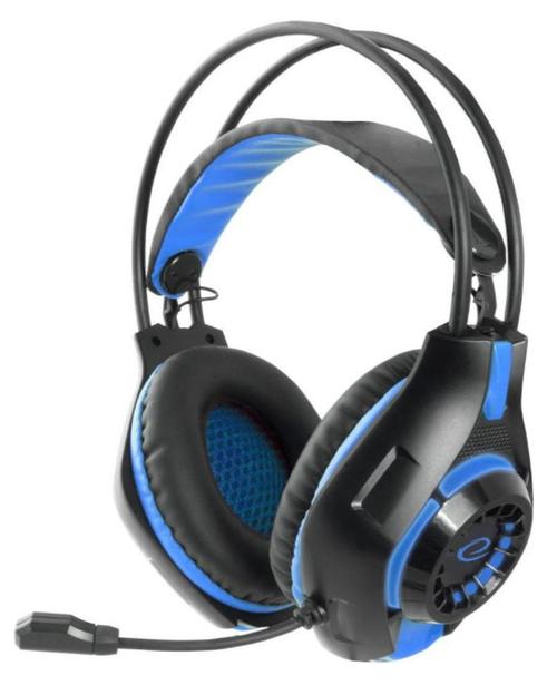 Casti gaming cu LED Esperanza Deathstrike EGH420B, microfon, control volum (Negru/Albastru) 1 Casti gaming cu LED Esperanza Deathstrike EGH420B, microfon, control volum (Negru/Albastru)