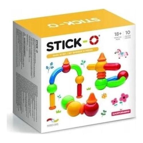 Set 10 piese de construit Magformers, Cu magnet, Multicolor