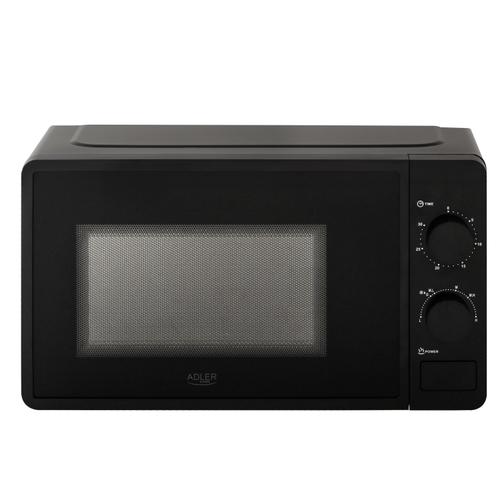 Cuptor cu microunde Adler AD 6206, 20 l, 700 W, 6 niveluri putere, Timer (Negru)