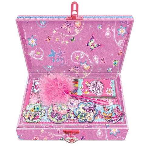 Cutie muzicala cu accesorii Pecoware 170176BG, Carton, Fluturi, 3+, Multicolor
