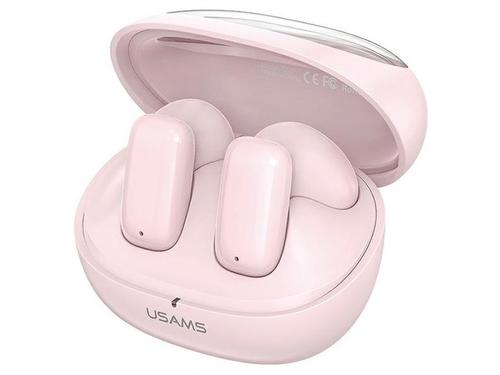 Casti True Wireless In-Ear USAMS Seria TD, Bluetooth 5.3, HFP, Microfon, Control apel/Mut (Roz)