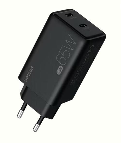 Incarcator Retea Beclad BE-PT765, 65 W, 2x USB Type-C (Negru)