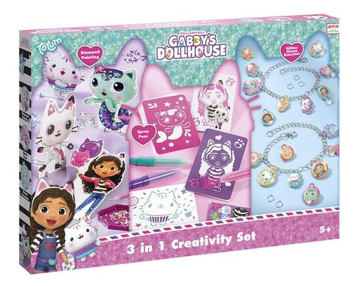 Set 3 in 1 Gabby's Dollhouse TOTUM Bratari, carioci de suflat & pictura cu diamante