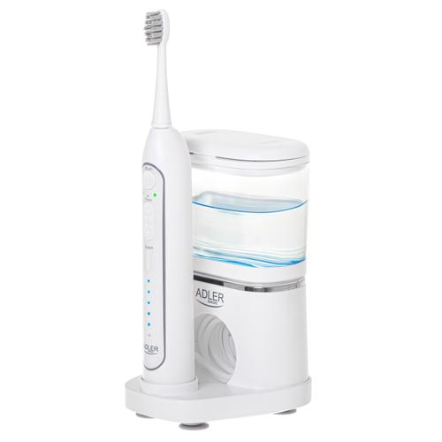 Periuta de dinti electrica Adler AD 2180w 2in1, curatare cu apa, 1700 rpm, Rezervor apa 0.5 l (Alb)