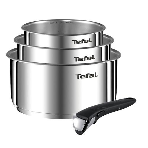 Set de 4 piese Tefal Ingenio Emotion L896S404, cratita 16X18X20 cm, maner detasabil (Inox)