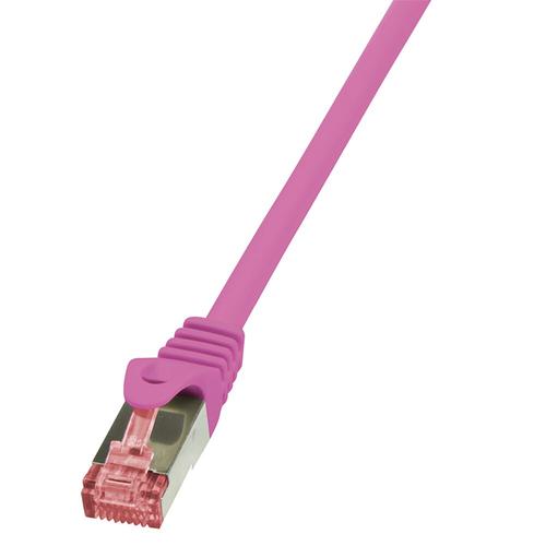 Cablu S/FTP LOGILINK Cat6, LSZH, cupru, 5 m, roz, AWG27, dublu ecranat CQ2079S