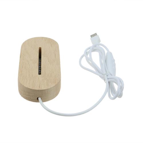 Banda led RGB, lemn masiv, forma ovala, pentru acrilic, 8 culori, jocuri de lumini, alimentare USB, intrerupator pe fir