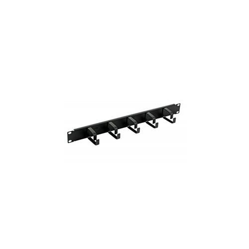 Organizator cabluri orizontal 5 inele, 1U 19 inch, metalic, Techly
