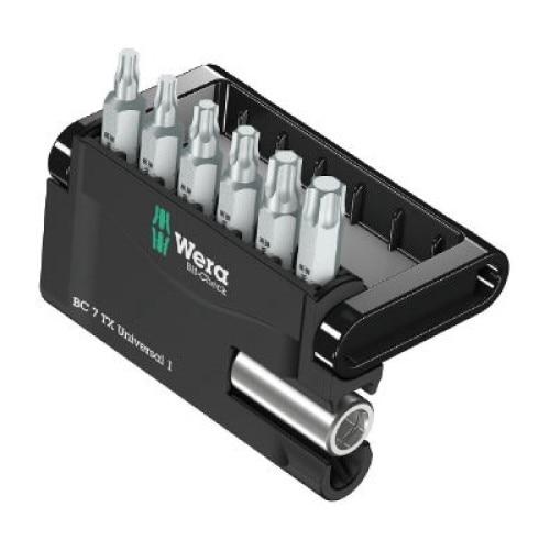 Set de 7 biti universali, Wera, Inox, 1/4inch, Argintiu