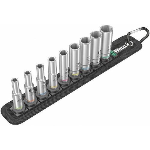 Set 9 chei tubulare, Wera, 5-13 mm, Argintiu