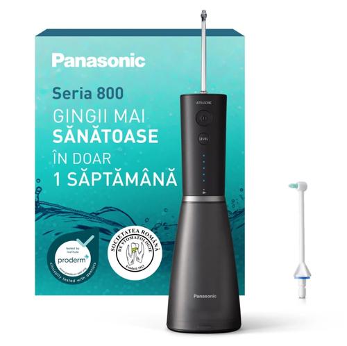Irigator oral Panasonic, reincarcabil, cu tehnologie cu ultrasunete EW-DJ86-K503 (Negru)