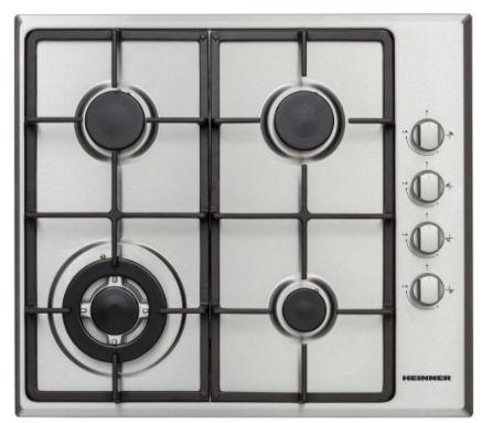 Plita incorporabila Heinner HBH-V4IWFSCIX, Gaz, 4 Arzatoare, Aprindere electrica integrata, Arzator Wok (Inox)