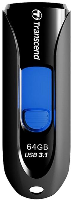 Stick USB Transcend JetFlash 790, 64GB, USB 3.1 (Negru/Albastru)