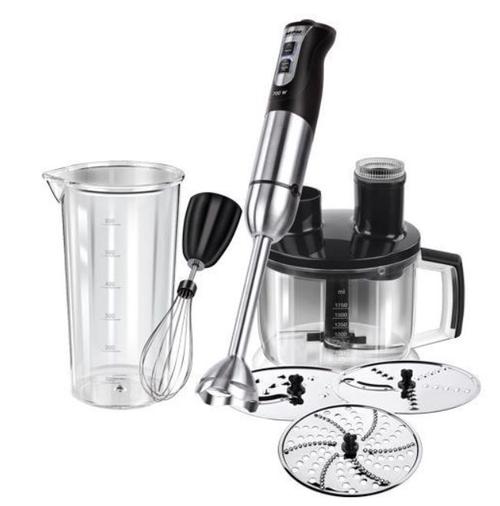 Blender vertical MPM MBL-11, 800 W, 6 in 1, viteza turbo, discuri pentru taiere/macinare, recipiente 0.6 l si 1.75 l (Negru)