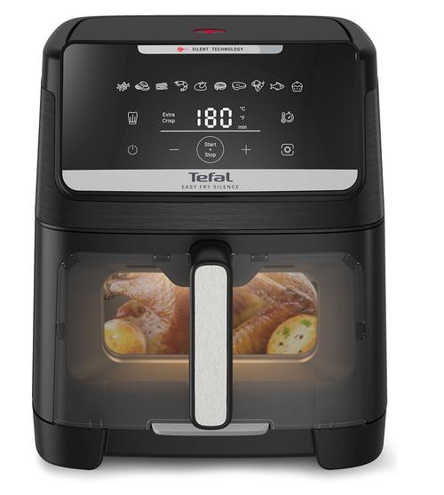 Friteuza cu aer cald TEFAL Easy Fry Silence EY8468E0, 2kg, 7l, 1800 W, 10 programe (Negru)