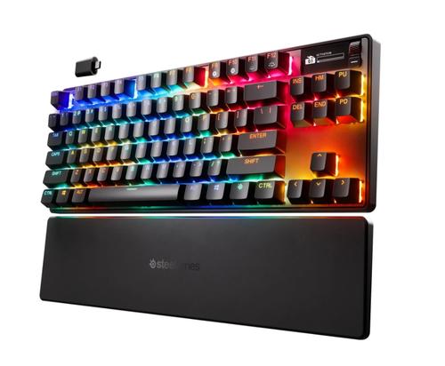 Tastatura Mecanica Wireless Gaming SteelSeries Apex Pro TKL Gen 3, Wired/2.4 GHz/Bluetooth, Switch-uri OmniPoint 3.0 HyperMagnetic, Iluminare RGB (Negru)