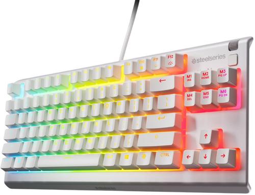 Tastatura Gaming Mecanica SteelSeries Apex 3 TKL, USB, iluminare RGB, Layout US (Alb)
