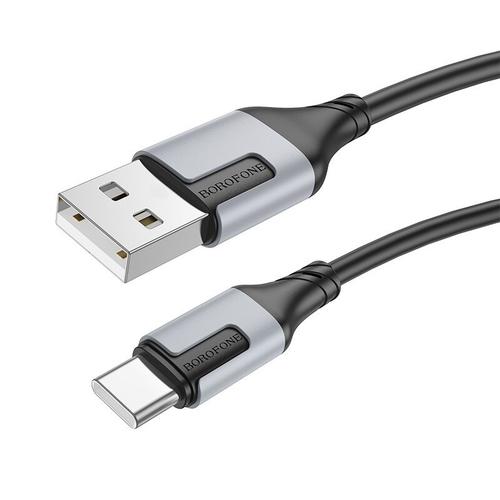 Cablu alimentare si date Borofone BX101, Fast Charging, USB la USB Type-C 3A, 1m, Negru