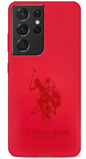 Protectie Spate U.S. Polo Double Horse pentru Samsung Galaxy S21 Ultra (Rosu)