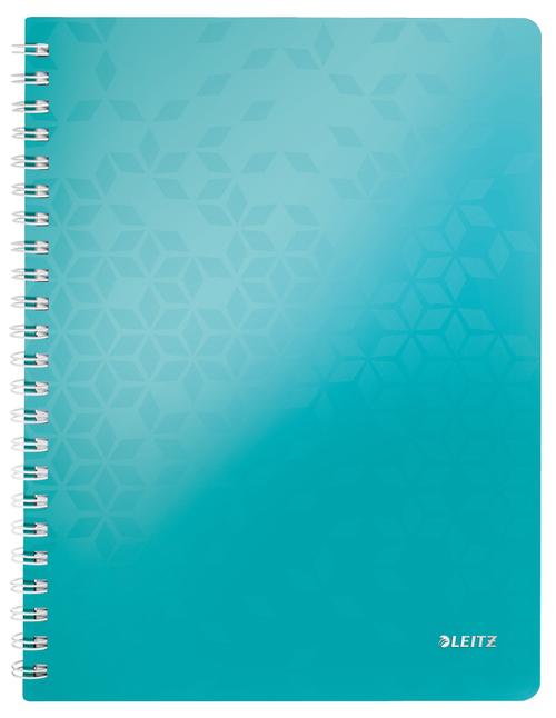 Caiet de birou LEITZ WOW, PP, FSC, reciclabil, A4, 80 coli, cu spira, matematica, Turcoaz 1 Caiet de birou LEITZ WOW, PP, FSC, reciclabil, A4, 80 coli, cu spira, matematica, Turcoaz