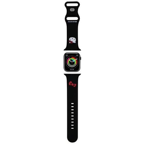 Curea Hello Kitty Silicone Kitty Head pentru Apple Watch 49mm / 46mm / 45mm / 44mm / 42mm Series, Negru