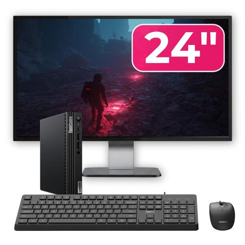 Pachet Mini PC Refurbished Lenovo ThinkCentre M70q G2, Intel Core i5-11400T 1.30-3.70GHz, 8GB DDR4, 256GB SSD NVMe + Monitor 24" + cadou tastatura si mouse OptimX Pro KM500 1 Pachet Mini PC Refurbished Lenovo ThinkCentre M70q G2, Intel Core i5-11400T 1.30-3.70GHz, 8GB DDR4, 256GB SSD NVMe + Monitor 24" + cadou tastatura si mouse OptimX Pro KM500