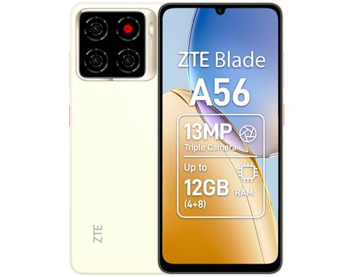 Telefon Mobil ZTE Blade A56, Procesor Unisoc T7200 Octa-Core, Ecran IPS LCD 6.75inch, 4GB RAM, 128GB Flash, Camera 13 MP, Wi-Fi, 4G, Dual Sim, Android (Auriu)